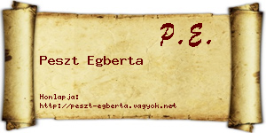 Peszt Egberta névjegykártya